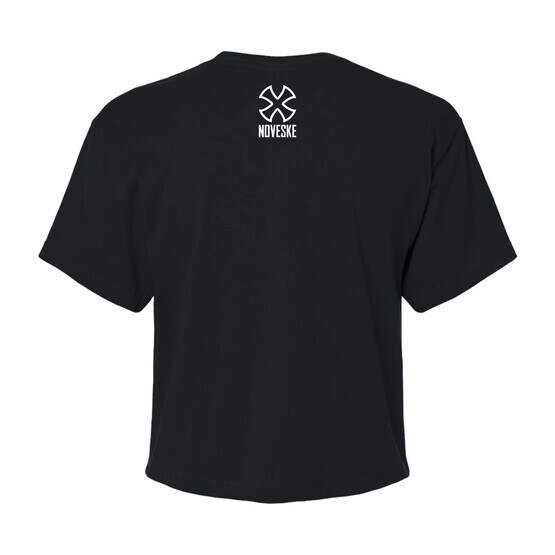 Noveske Women's Legacy Crop T-Shirt in Black with logo on back